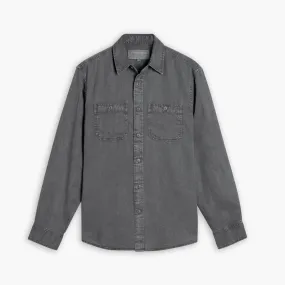 Chambray Workshirt | Charcoal Subtle pattern