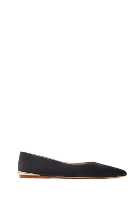 Fleur Ballerina Flat Shoe in Charcoal Suede Roof Glow