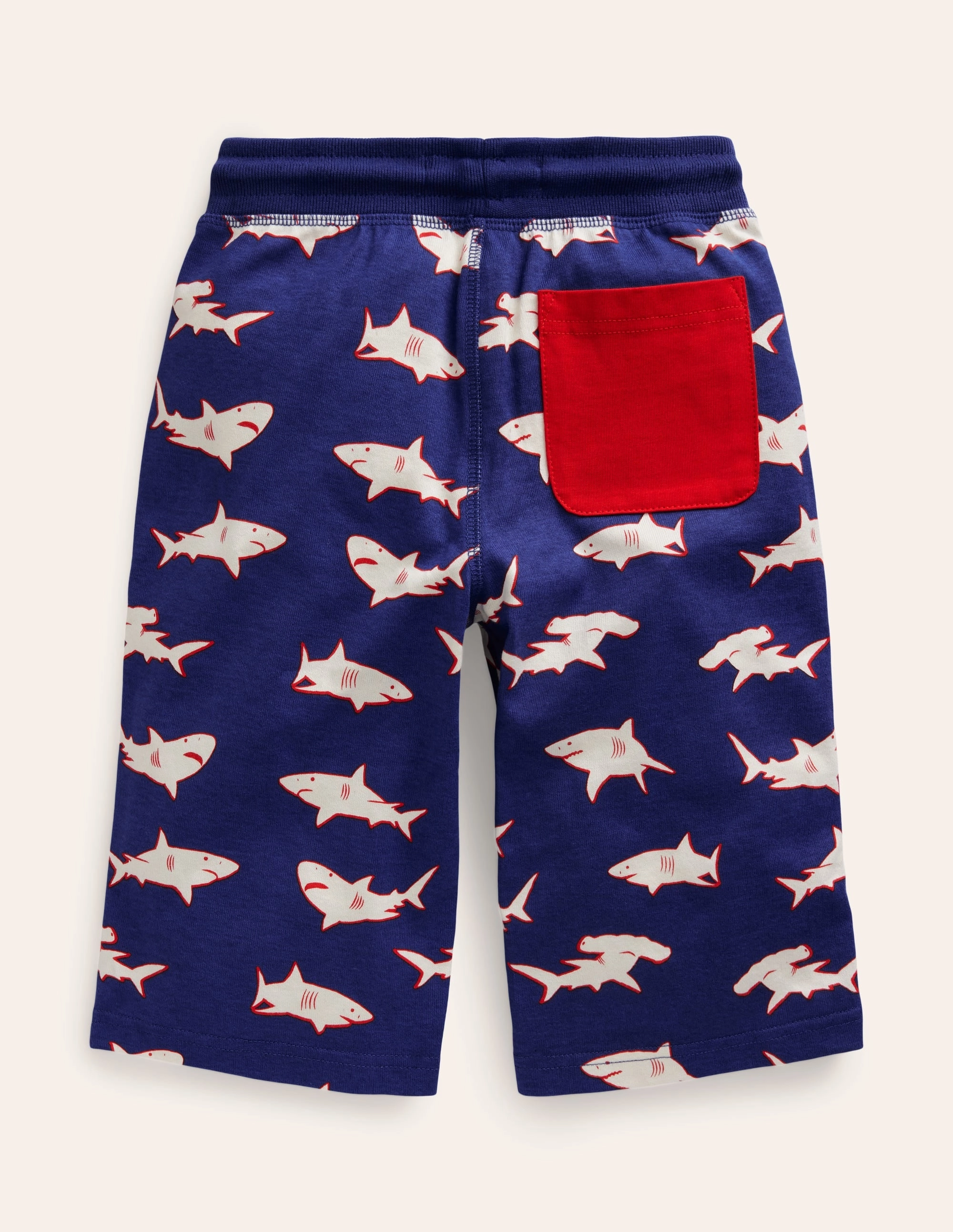 Slip Resistant Inner Grip Side Pockets Jersey Baggies-Sapphire Blue Sharks