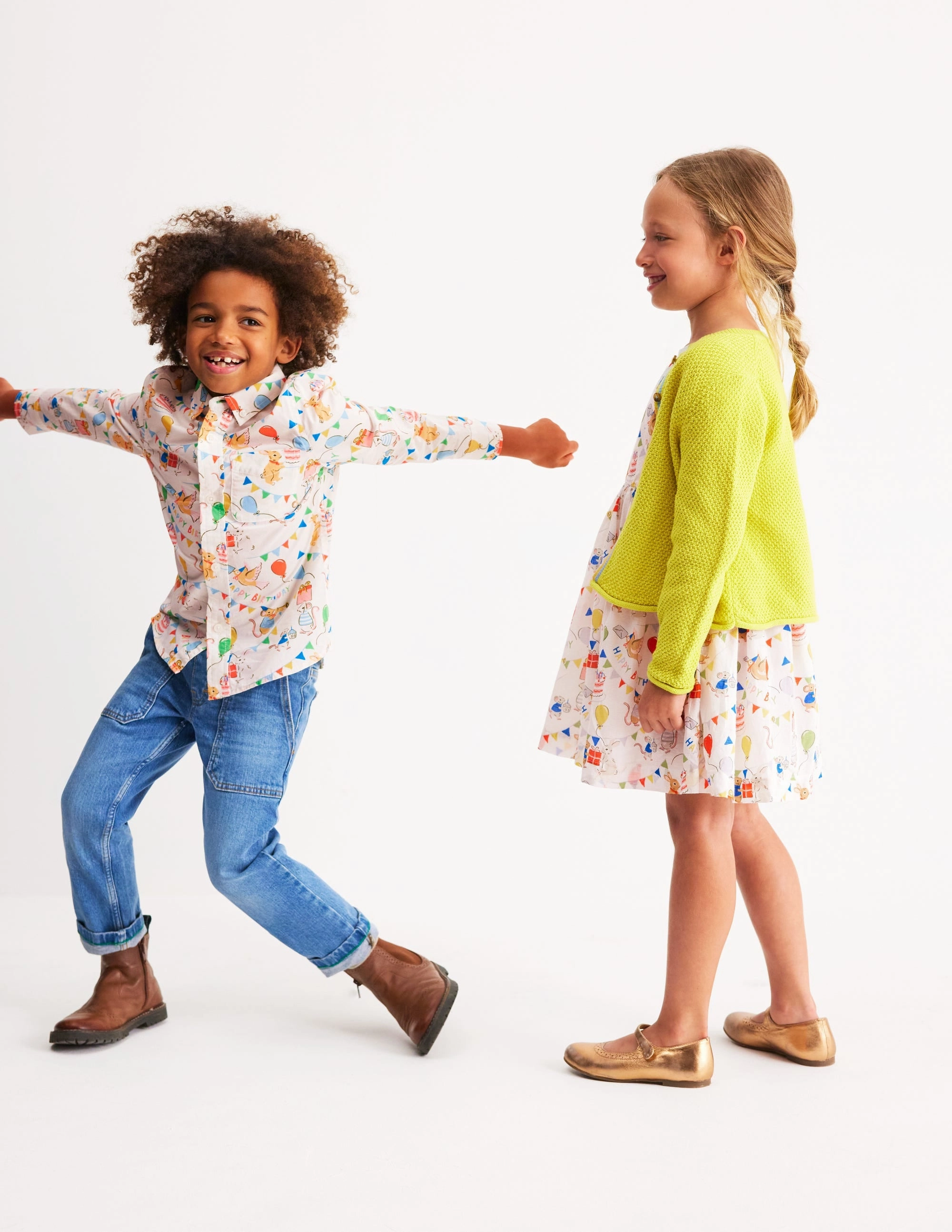 Cotton Shirt-Birthday Print Versatile Layering Piece