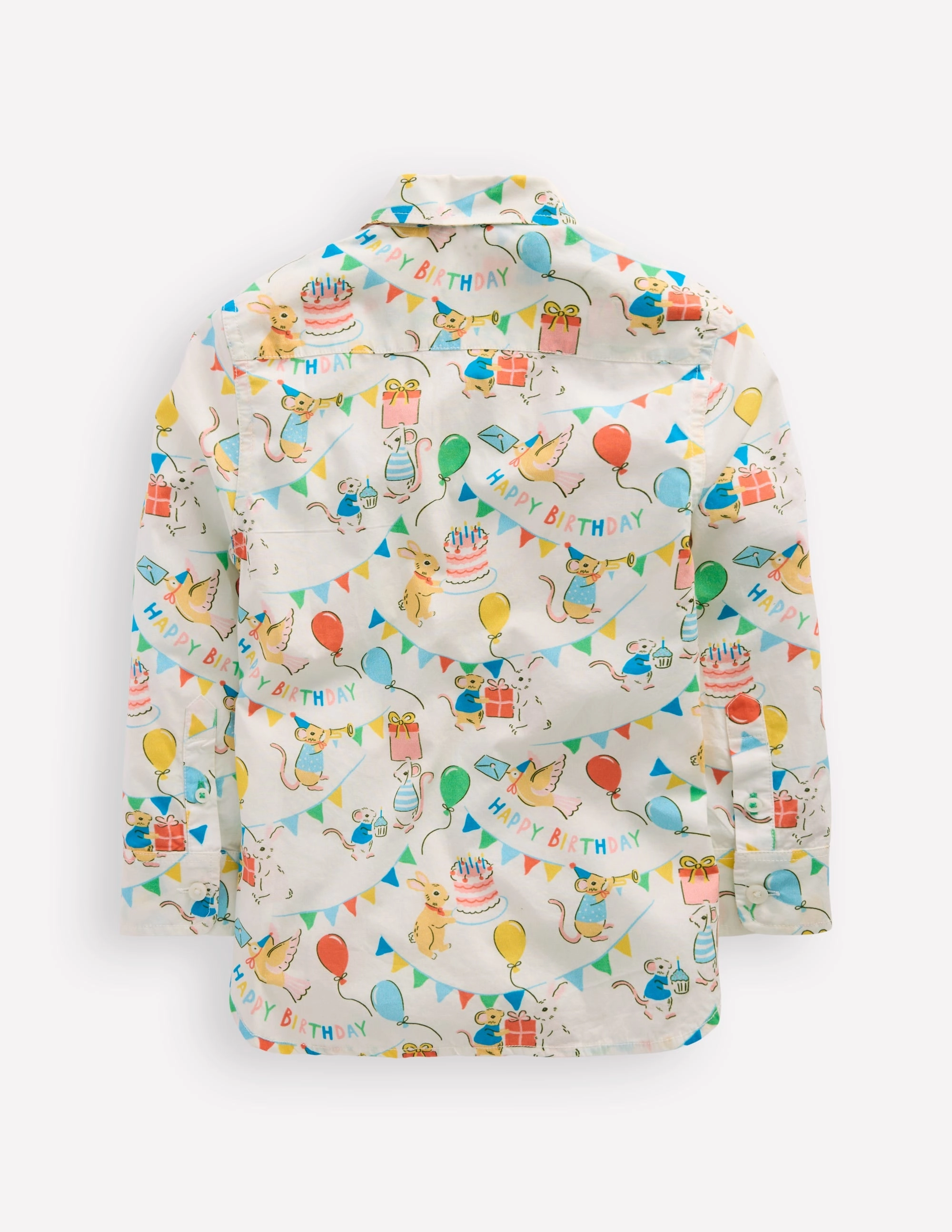 VintageWash Cotton Shirt-Birthday Print