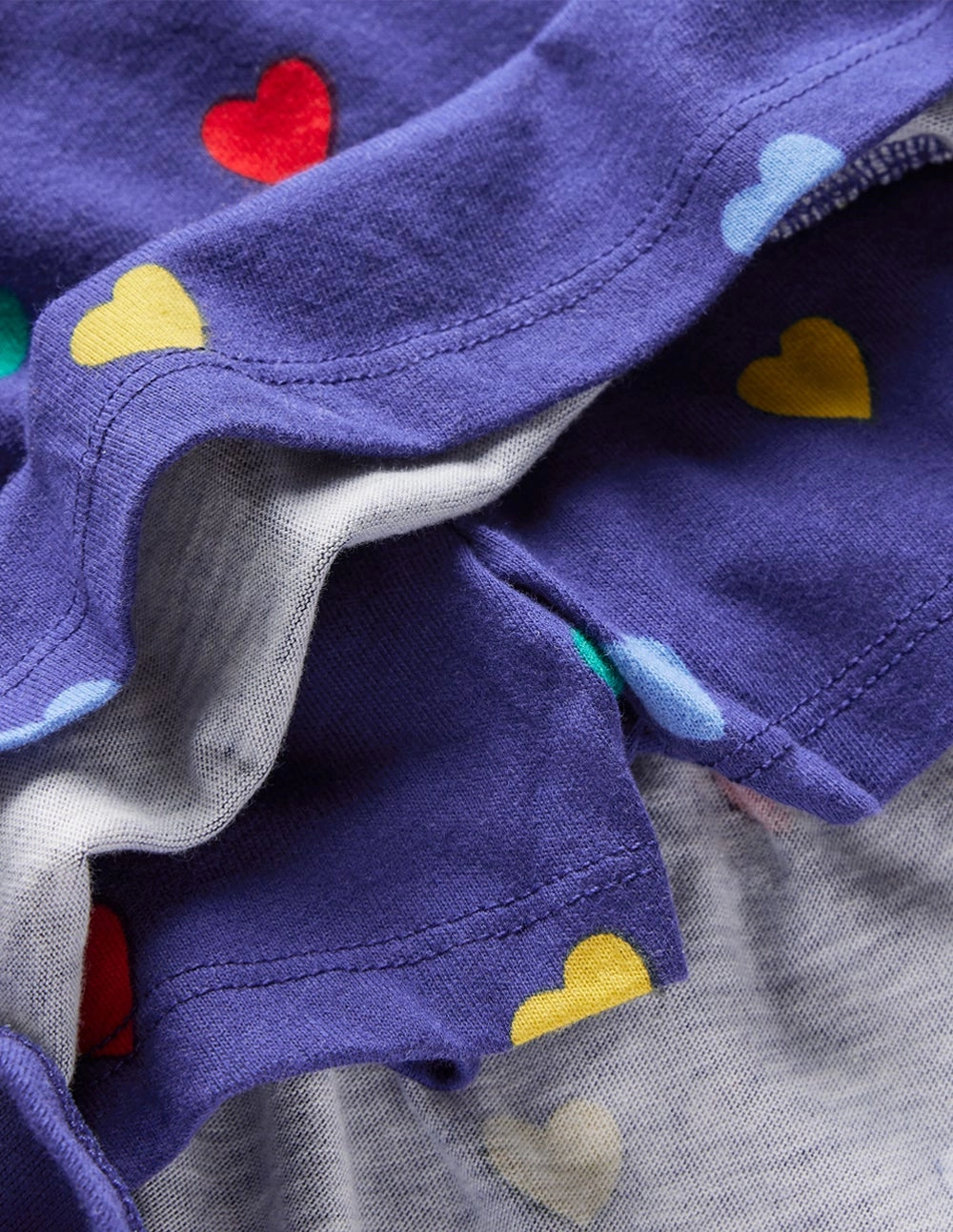 Tiered Jersey Skort-Starboard Blue Multi Hearts Outfit Details Functional Fashion