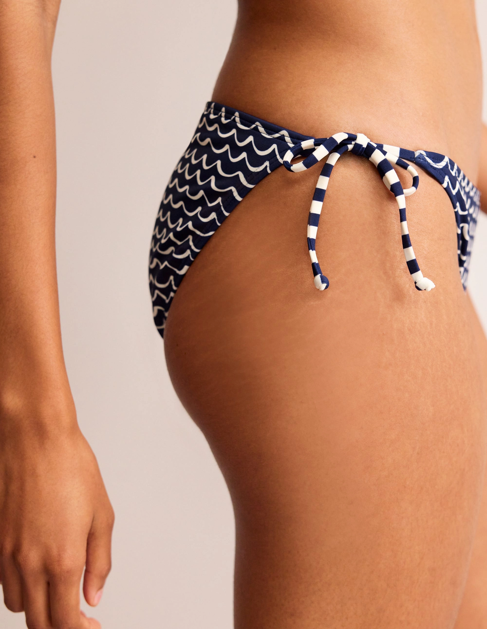 Symi String Bikini Bottoms-French Navy, Seagull Non Abrasive Zipper Trendy-Design