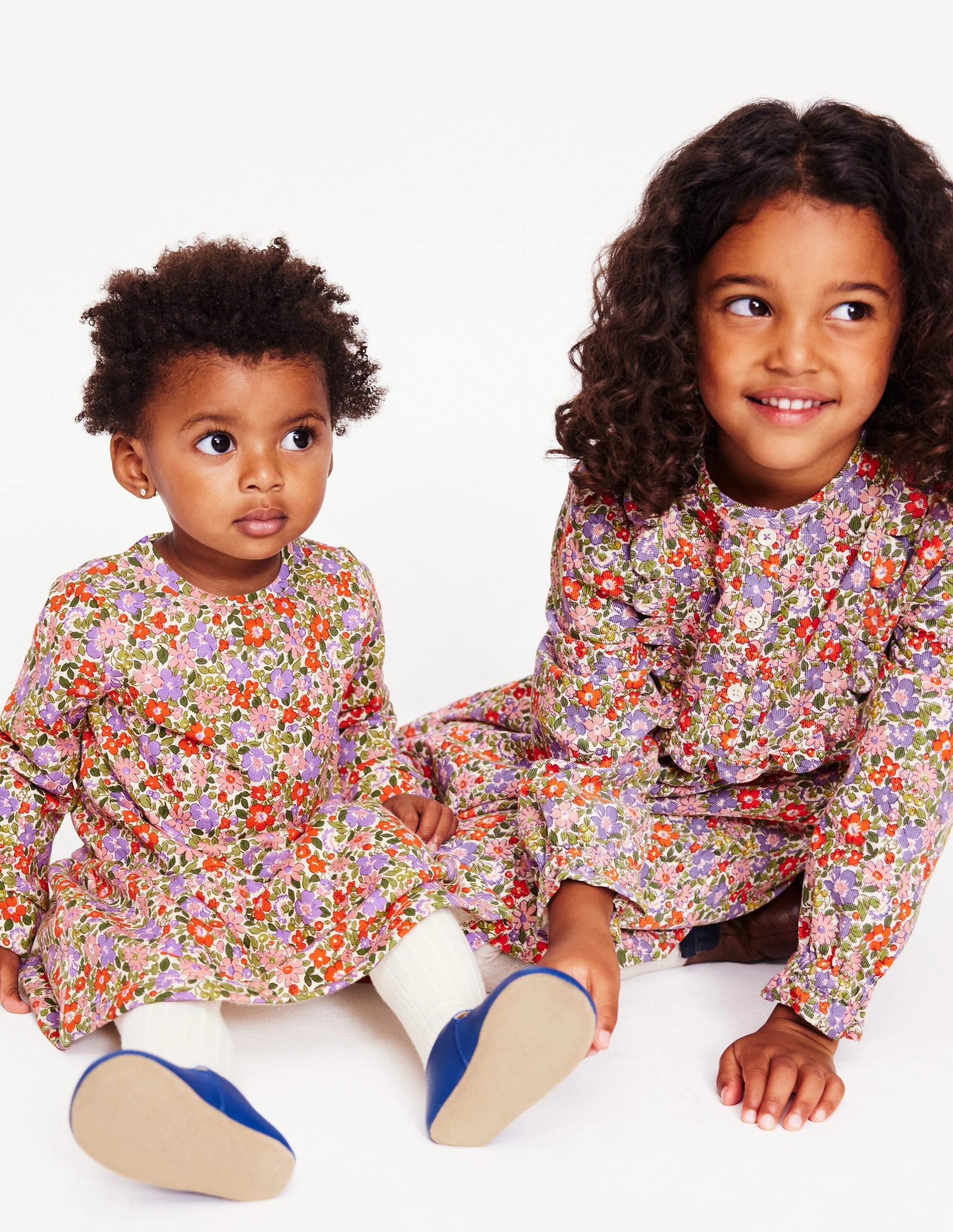 Spring Ready Casual and Comfy Norah Scallop Cord Dress-Aster Purple Flowerbed