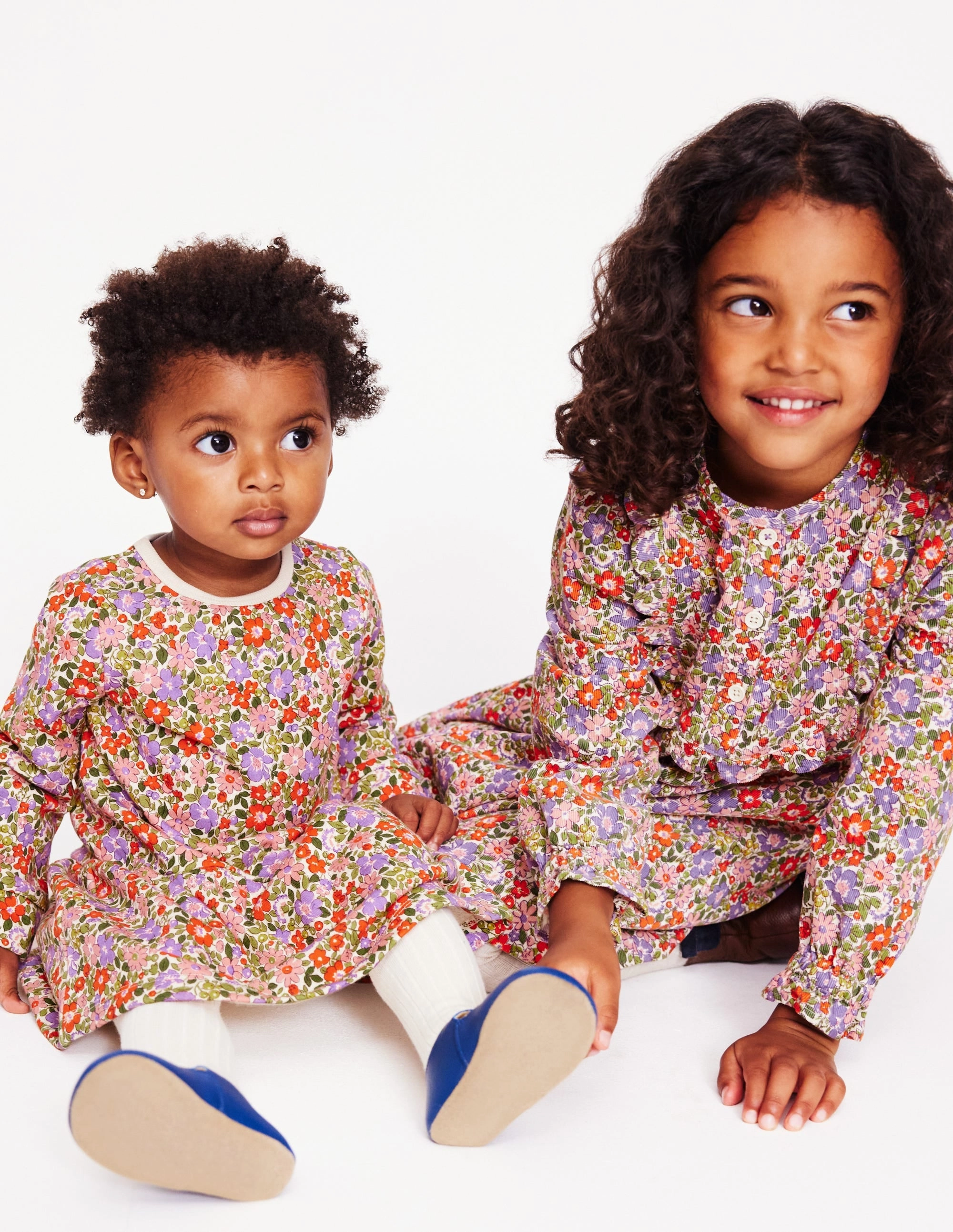 Breezy Mood Norah Scallop Cord Dress-Aster Purple Flowerbed