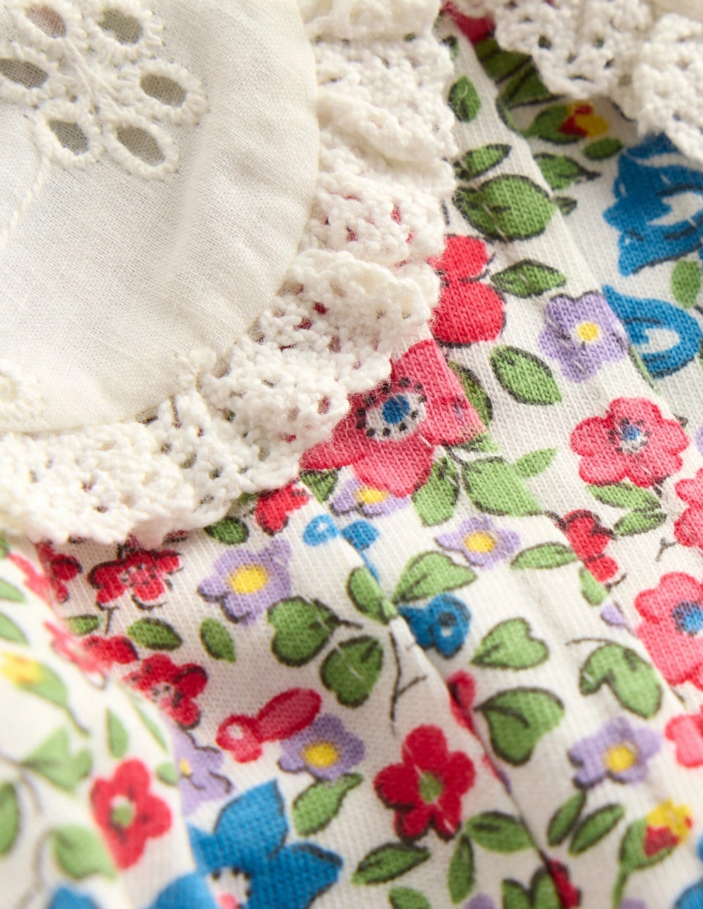 Broderie Collar Tunic Set-Vintage Pink Spaced Ditsy Active Design Quick Comfort Design