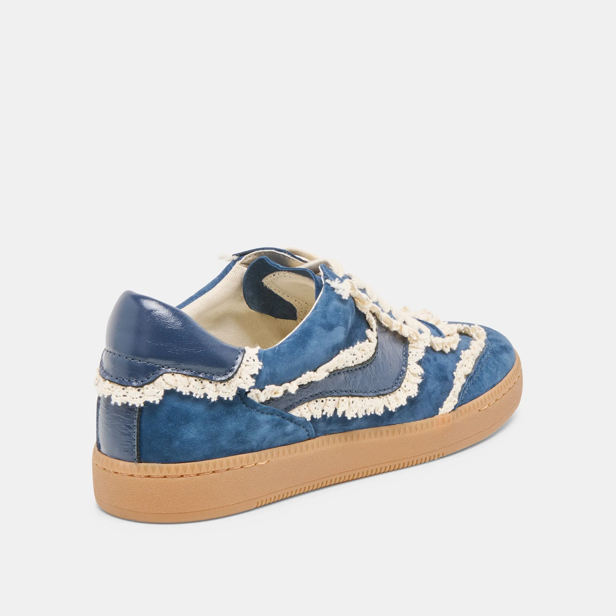 MoldedInsole Durable Outsole Rubber NOTICE LACE SNEAKERS NAVY SUEDE