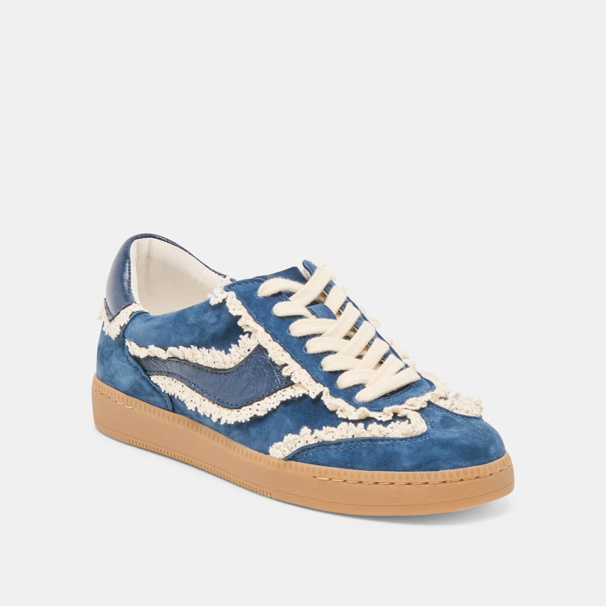Vamp Reinforcement NOTICE LACE SNEAKERS NAVY SUEDE