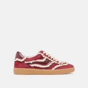 Water Resistant Build NOTICE LACE SNEAKERS OXBLOOD SUEDE