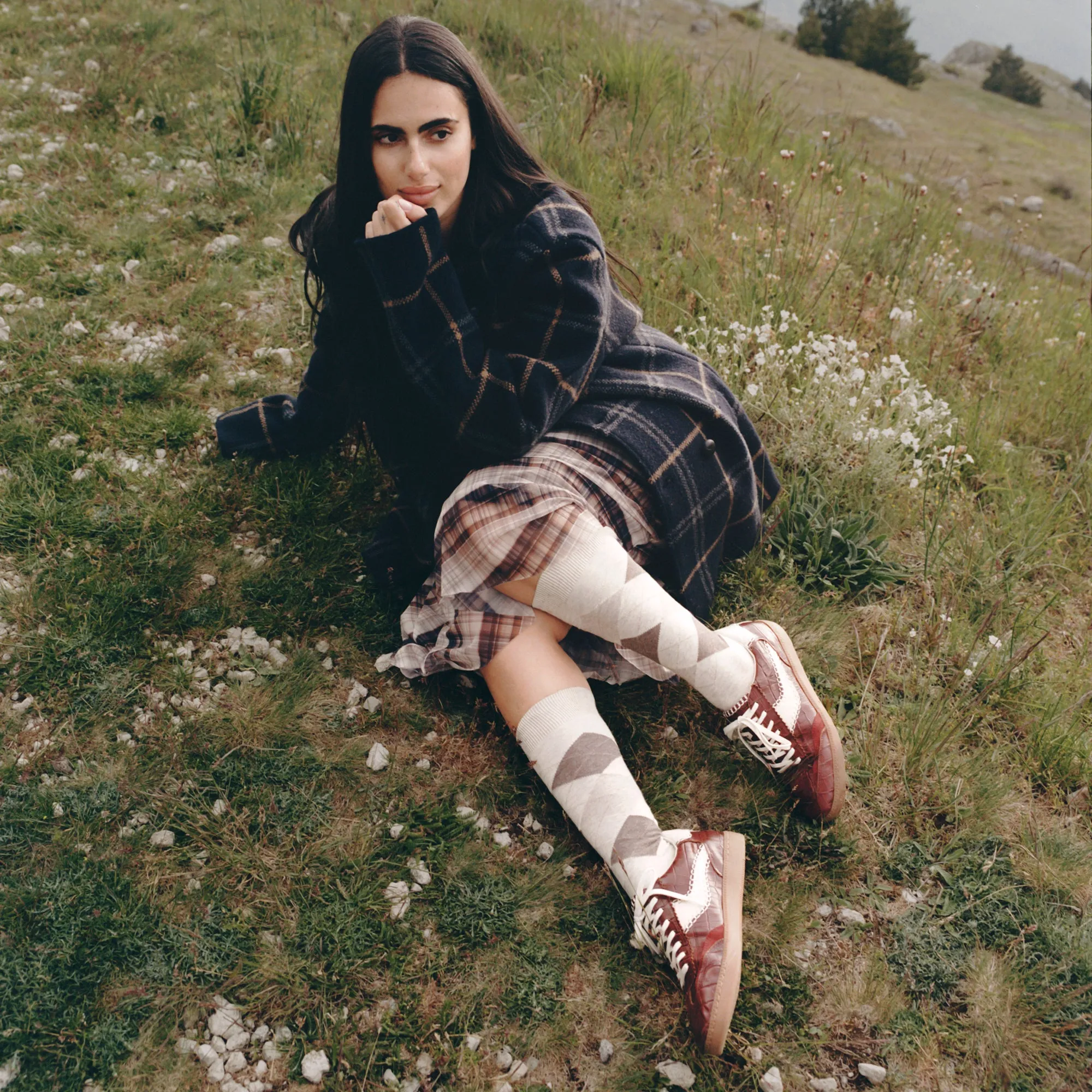 NOTICE STITCH SNEAKERS OXBLOOD CROCO EMBOSSED LEATHER Memory Foam Insert workout shoes