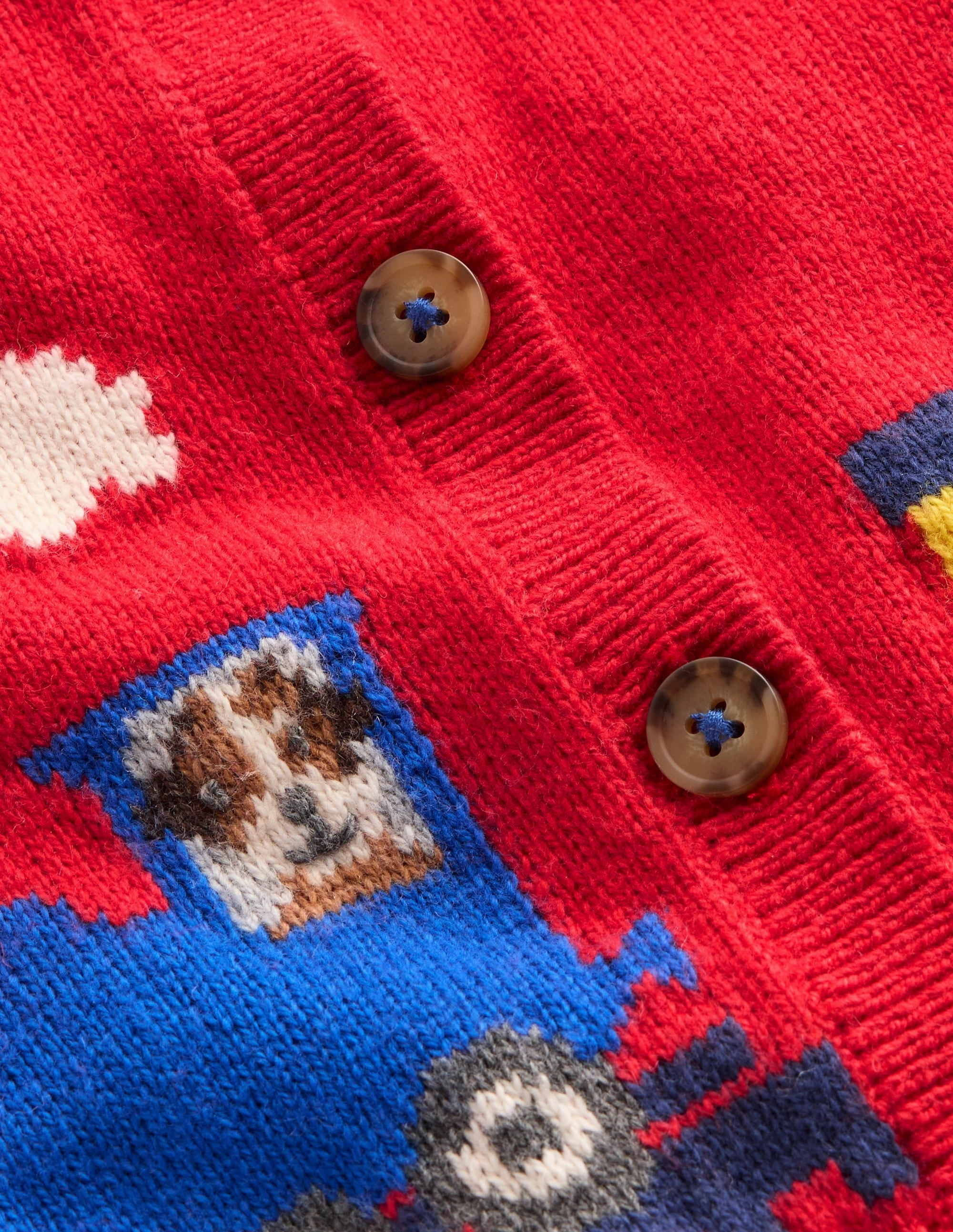 Easy Fit Novelty Logo Cardigan-Rockabilly Red Trains