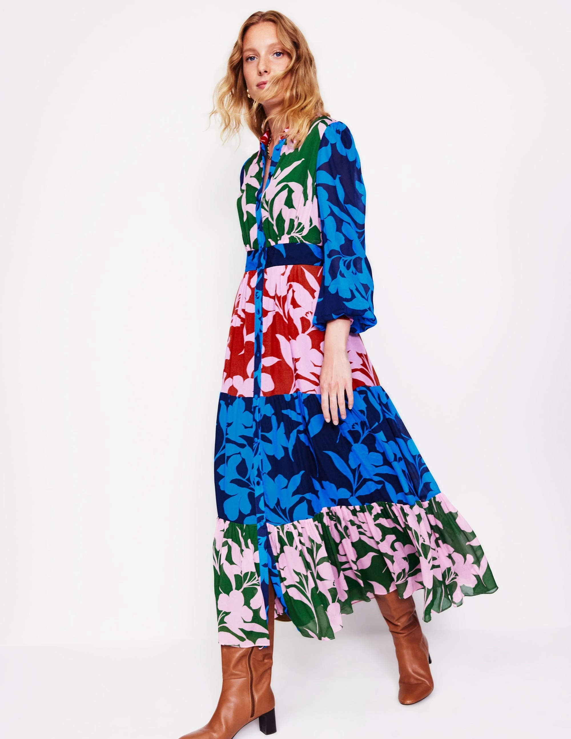 Shared Moment Summer Fashion Occasion Maxi Shirt Dress-French Navy, Bloom Hotch