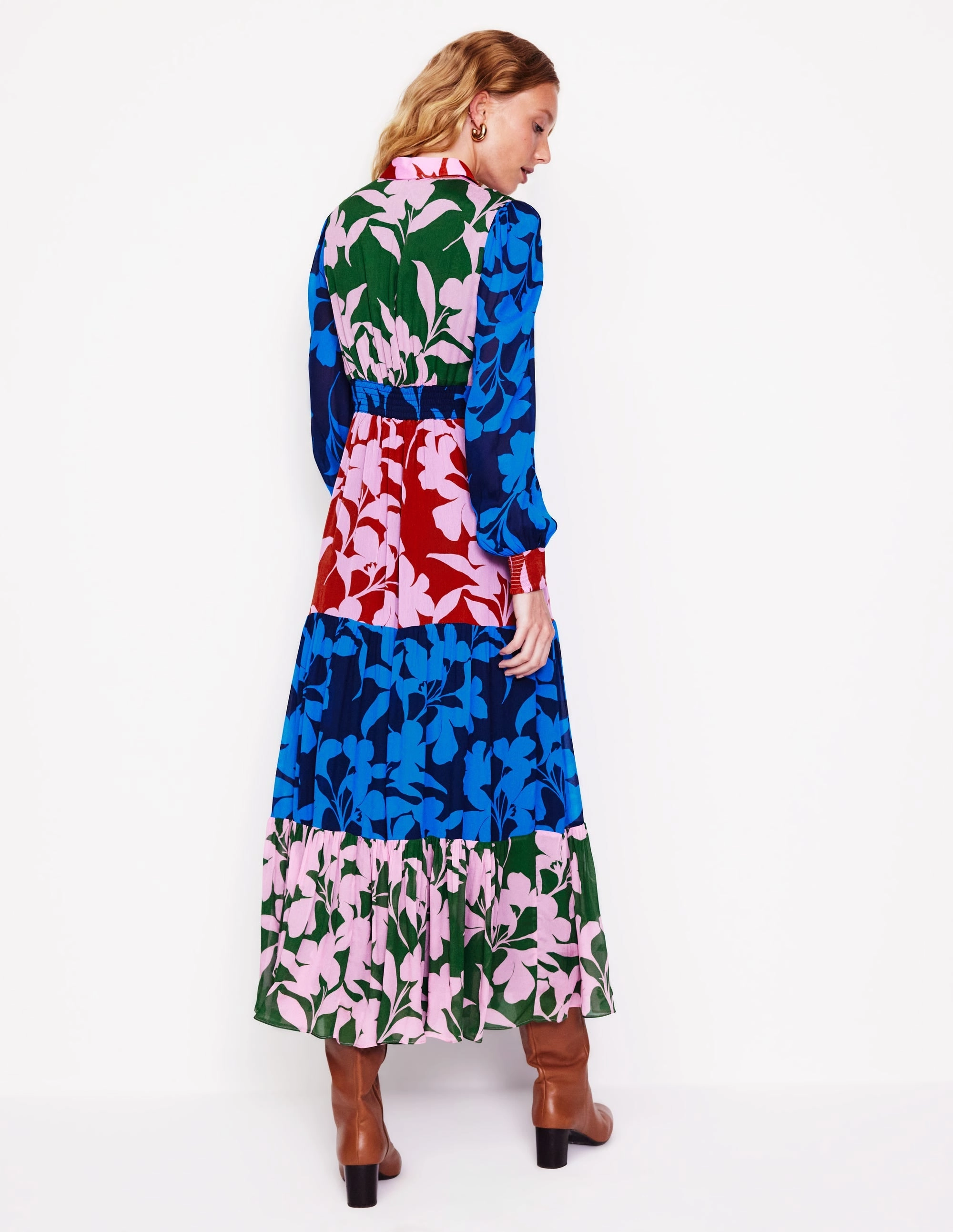 Occasion Maxi Shirt Dress-French Navy, Bloom Hotch Linen Soft