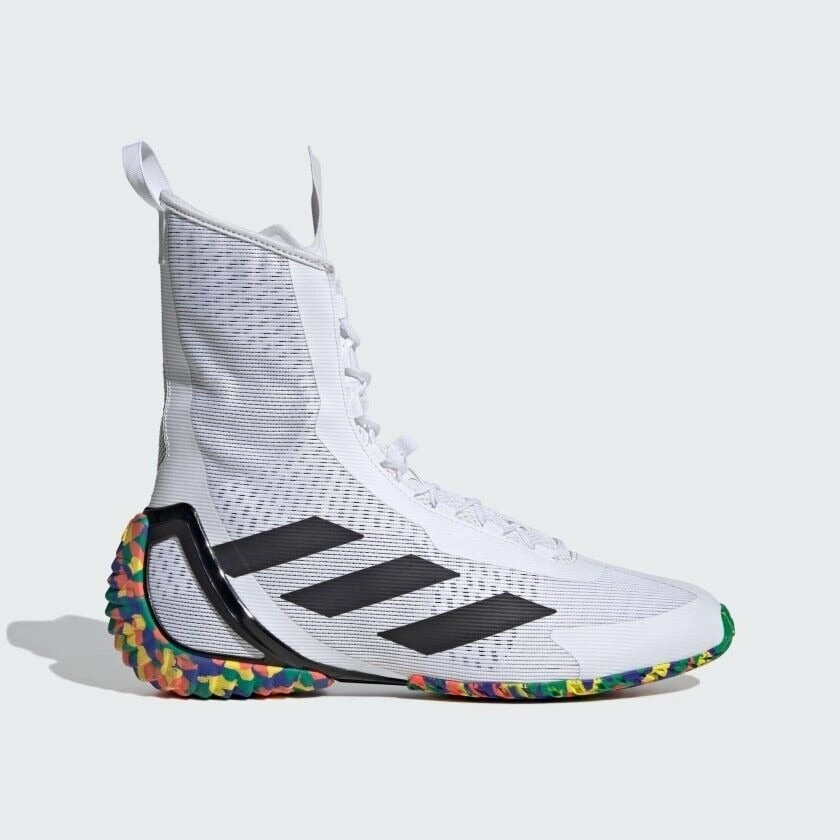 Rubberized Traction Lugs adidas Speedex Ultra Boxing Boots White & Black
