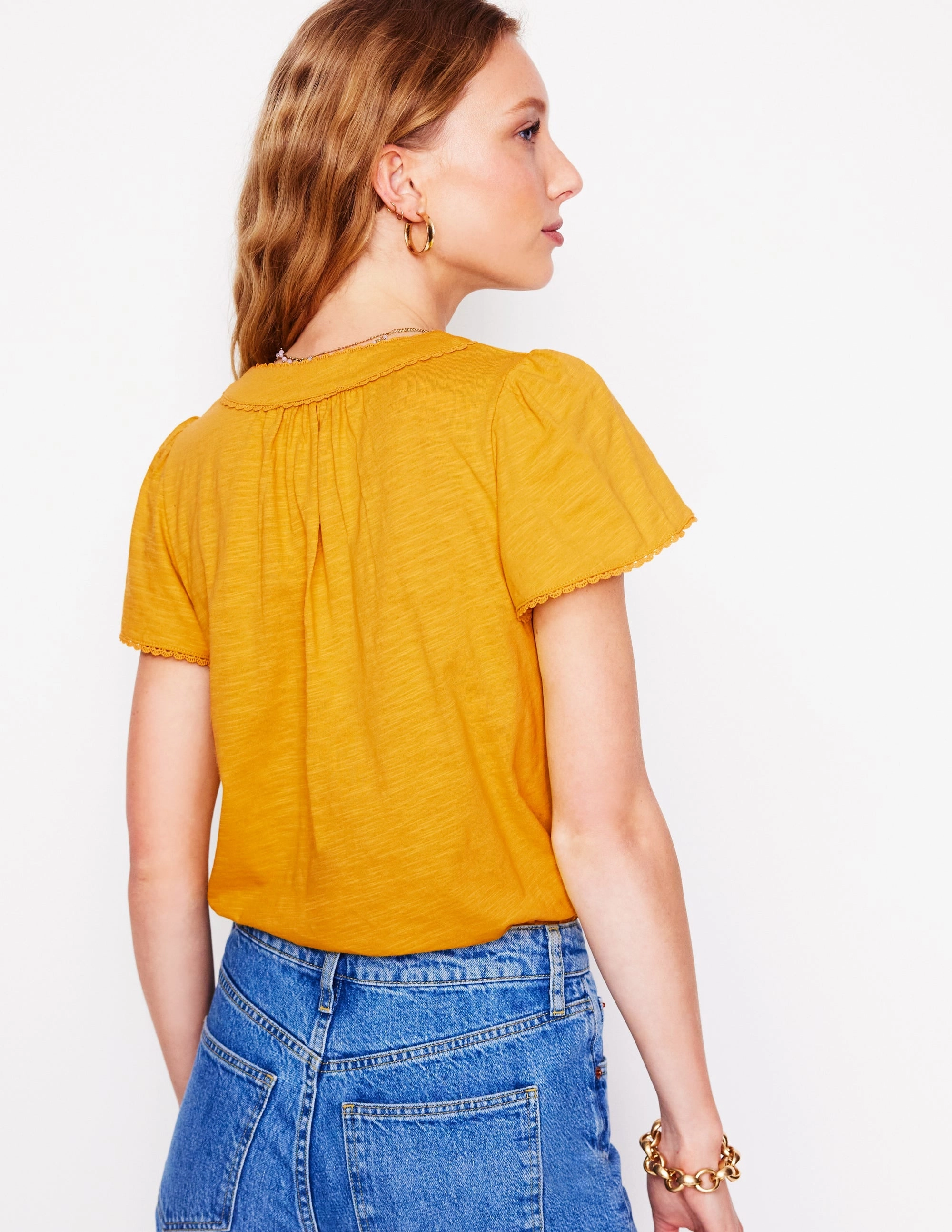 Ava Short Sleeve Top-Honey Yellow sporty wear
