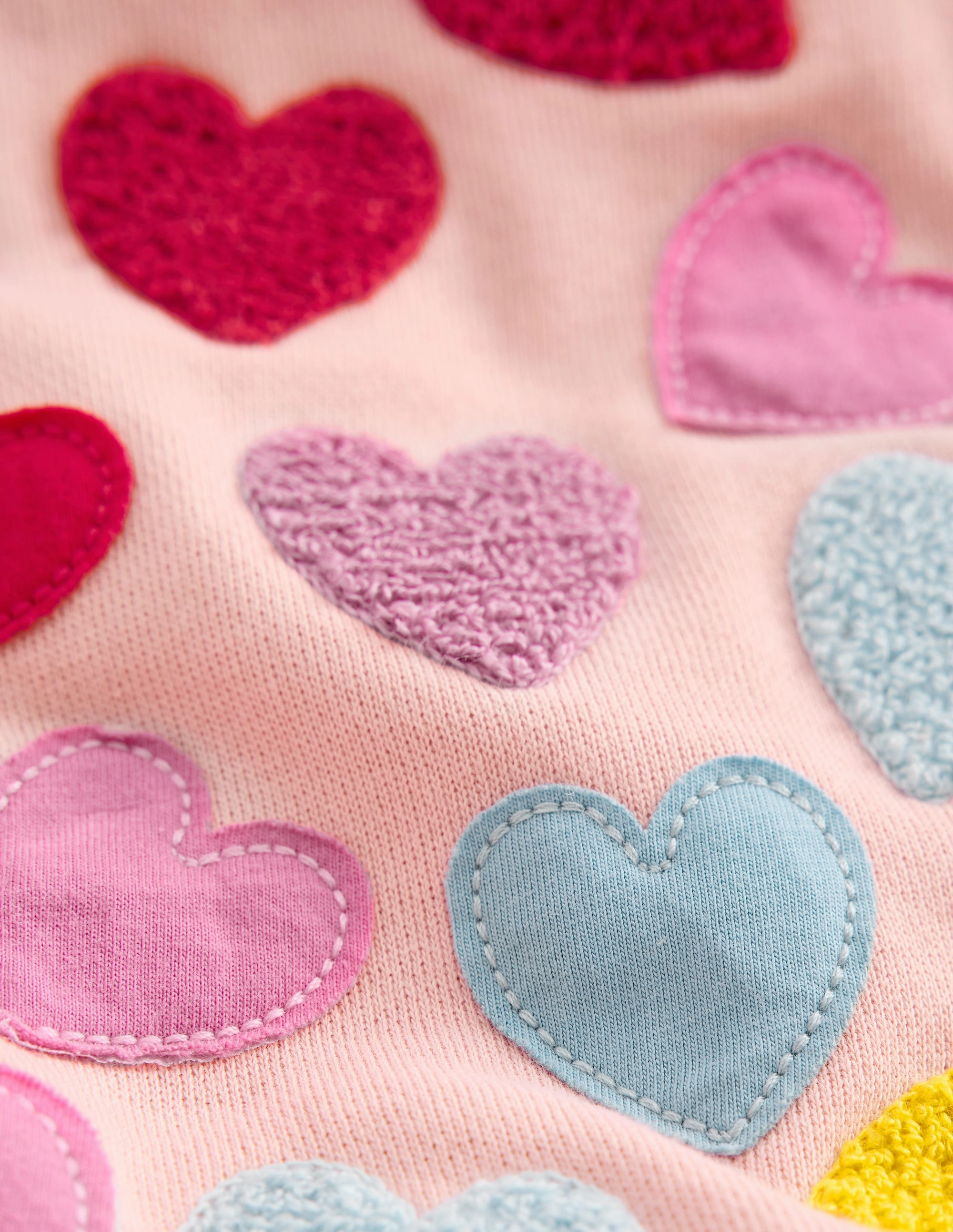 Graphic Boucle Sweatshirt-Chalk Pink Hearts Roomy Waistband