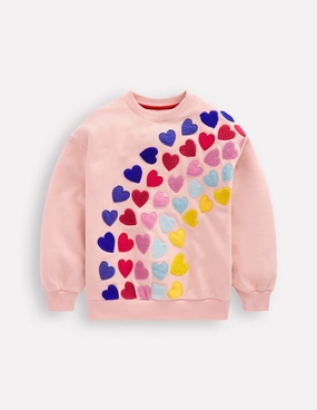 Graphic Boucle Sweatshirt-Chalk Pink Hearts Brushed Interior Lining