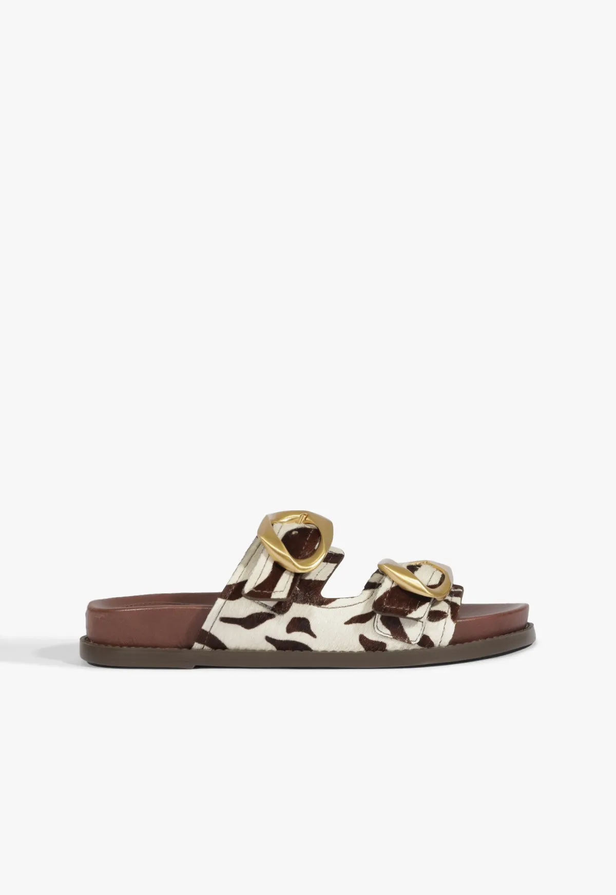 Olga Animal Print Leather Sporty Sandal Casual Open Toe Shoes All-day Casual Footwear