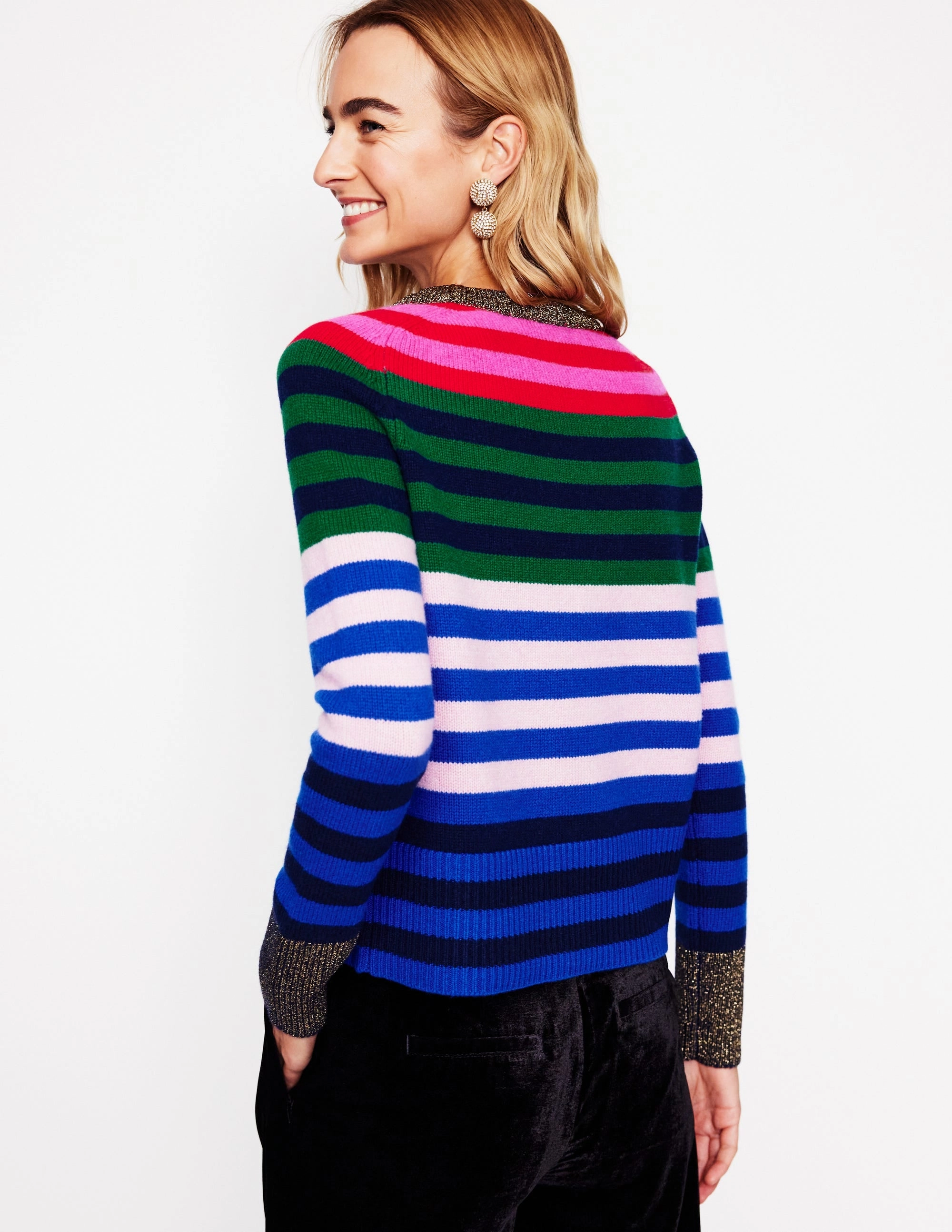 Everyday Comfort Olivia Merino Jumper-Multi, Rainbow Stripe