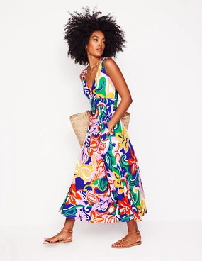 Eye Catching Olympia Jersey Maxi Dress-Multi, Foliage Twirl
