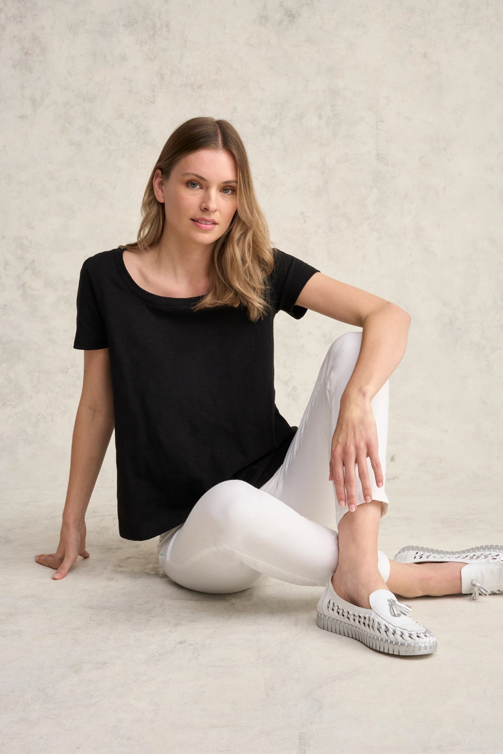 Organic Cotton Slub T-Shirt - Black NonRestrictiveCut FeatherlightConstruction