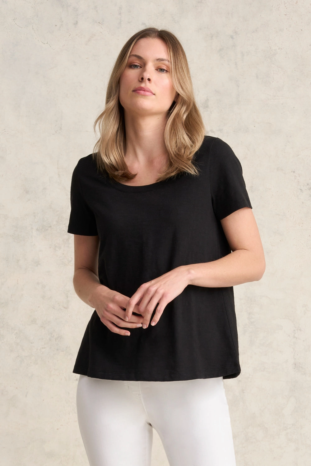 Organic Cotton Slub T-Shirt - Black UltravioletProtectionFabric