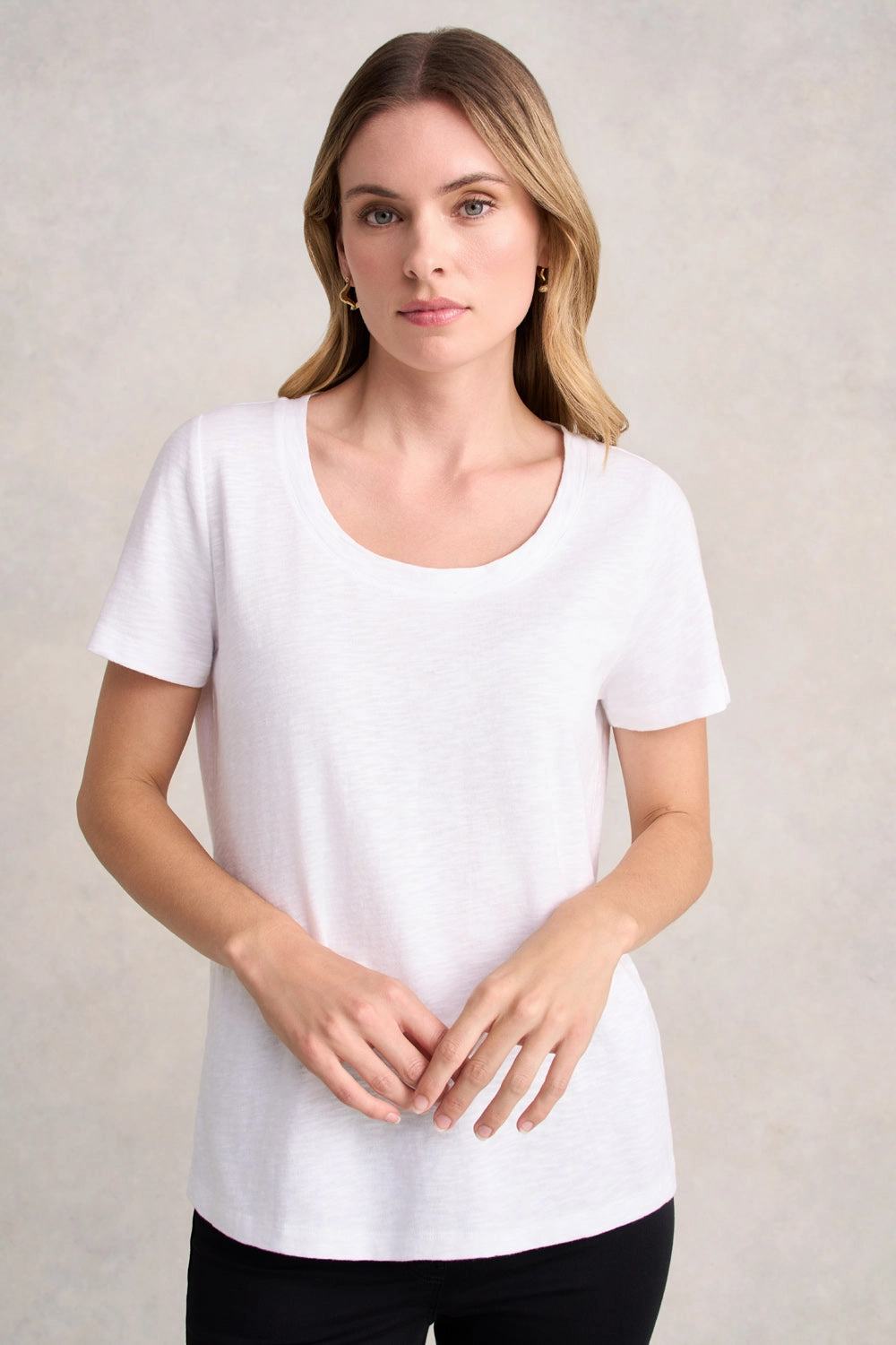 Organic Cotton Slub T-Shirt - White Durable Reinforced Hem