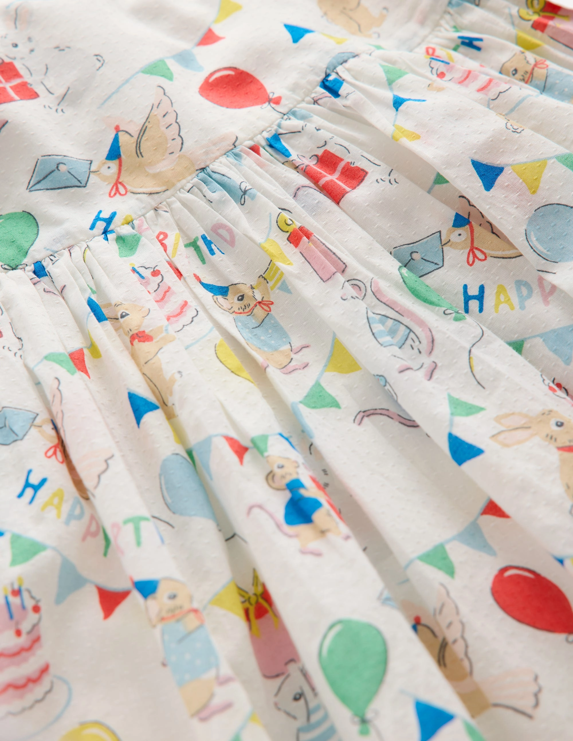 BreathableFabric Timeless Vibe Madeline Woven Dress-Birthday Print