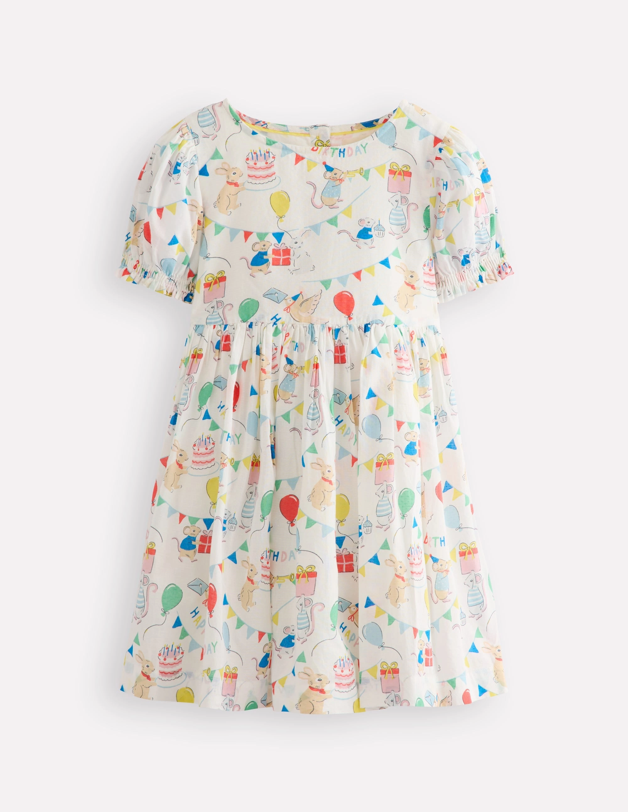 Outdoor Scene Madeline Woven Dress-Birthday Print
