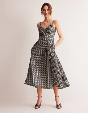 Daywear Mood Organza Strappy Occasion Dress-Navy