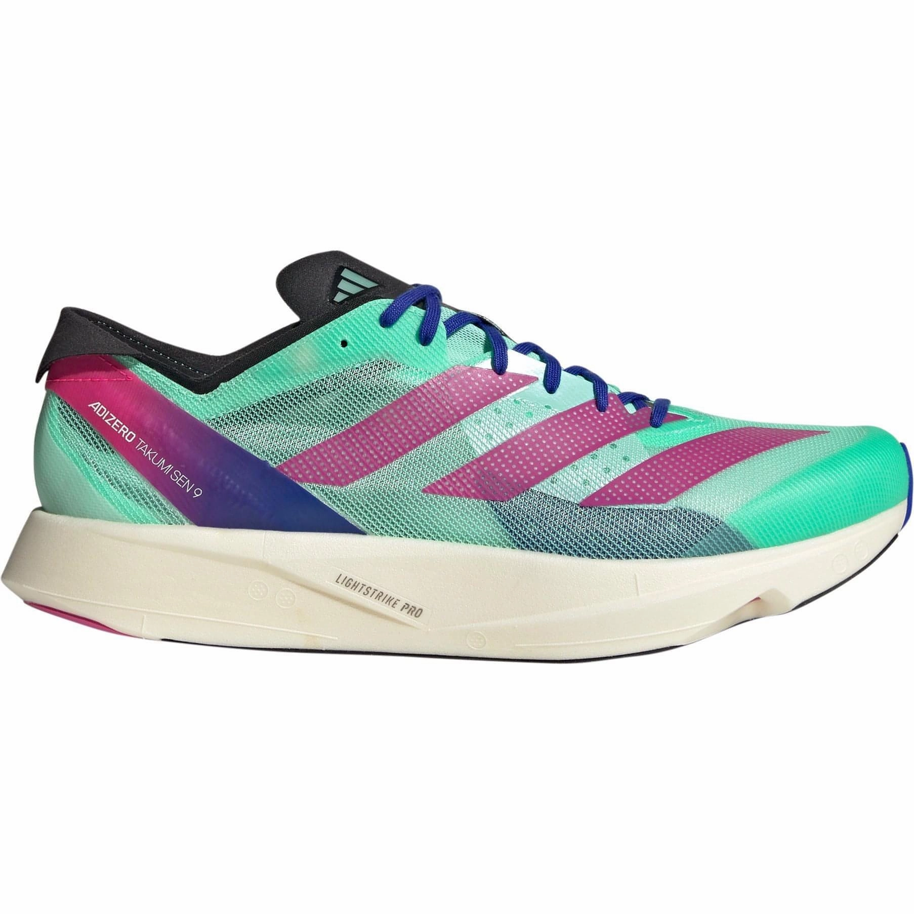 adidas Adizero Takumi Sen 9 Running Shoes - Green Sock Like Fit Engineering MeshUpper