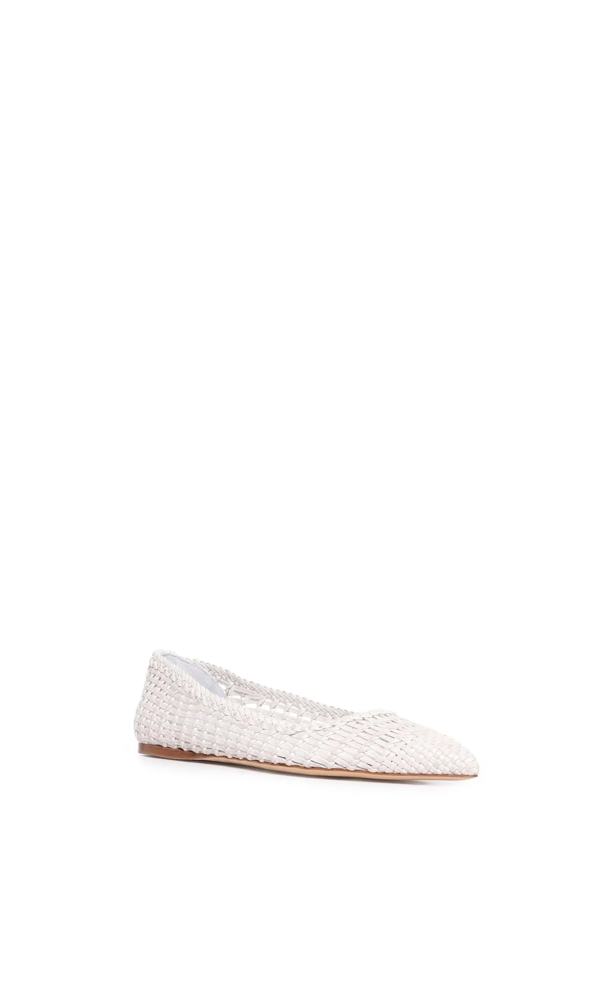 All-Season Style Hope Walk Aurora Braided Flat Shoe in Pearlized White Leather