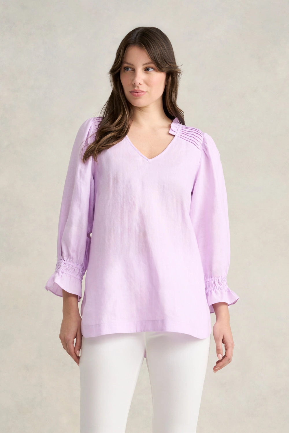 Linen Tunic - Lavender Midweight Texture