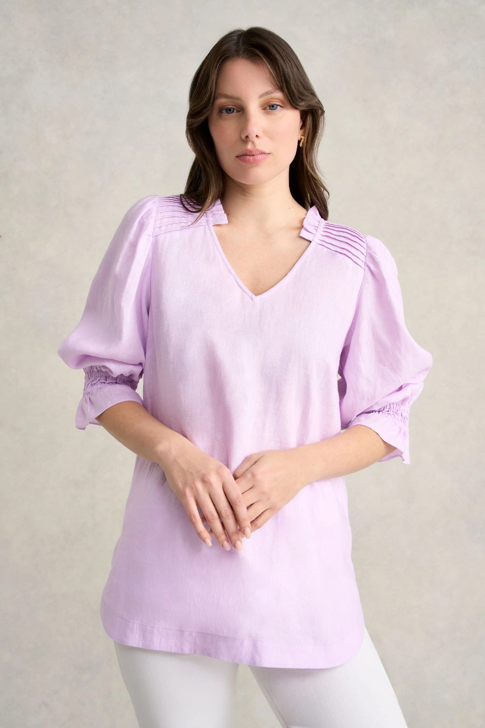 Microfiber Technology OdorResistant Technology Linen Tunic - Lavender