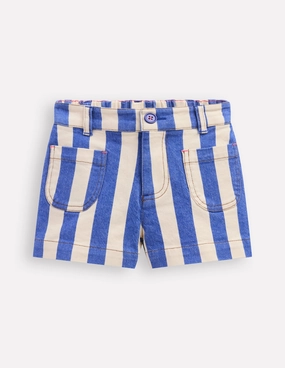 Patch Pocket Shorts-Orion Blue/ Ivory Comfort Cushion Mid - rise