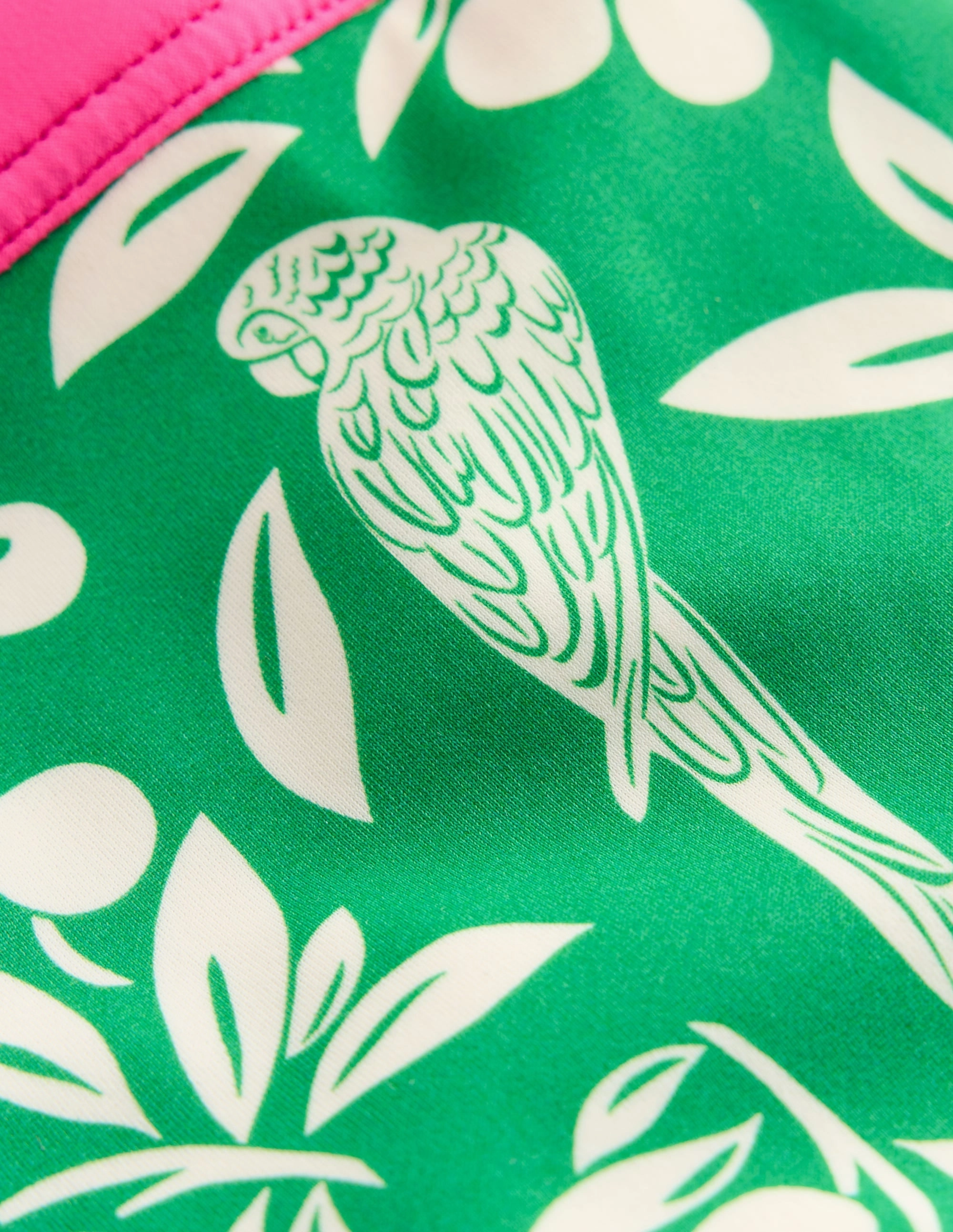 Coastal Pack Patterned Swim Shorts-Rich Emerald Parrot Palm