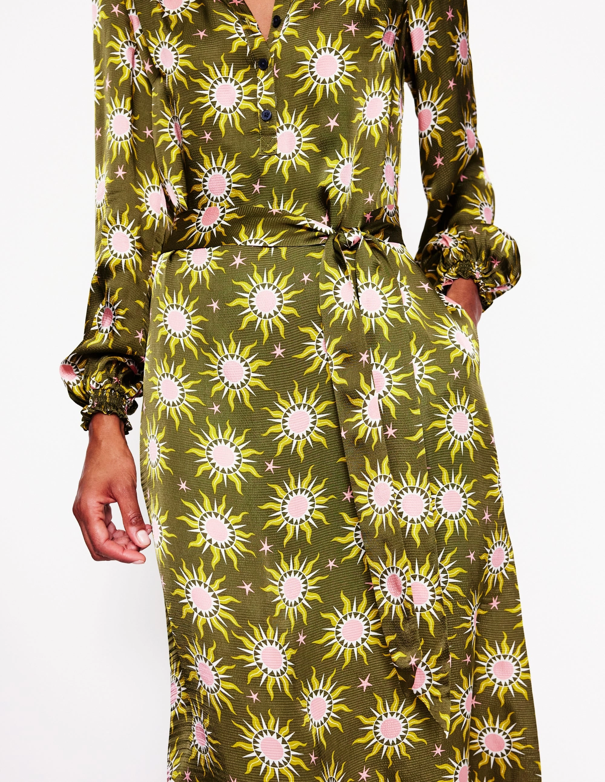 Jasmine Satin Midi Dress-Winter Moss, Celestial Celebrity-Inspired