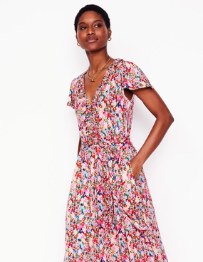 Contemporary Fit Nicola Jersey Tea Dress-Multi, Wildflower Garden