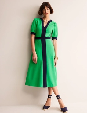 Polished and Elegant Inclusive Fit Philippa Ponte Midi Dress-Green Tambourine