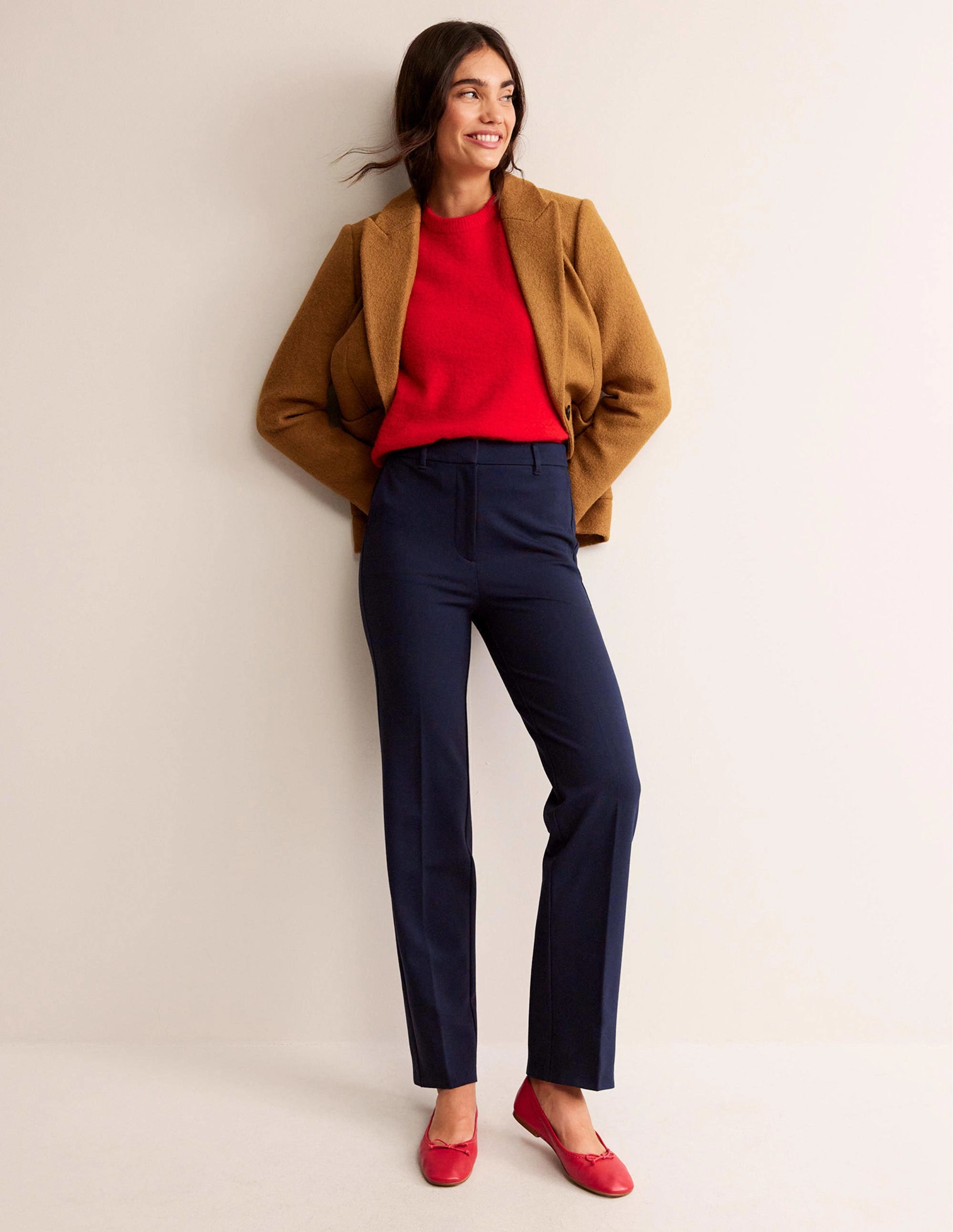 Functional Fit Loose cut Pimlico Ponte Trousers-Navy