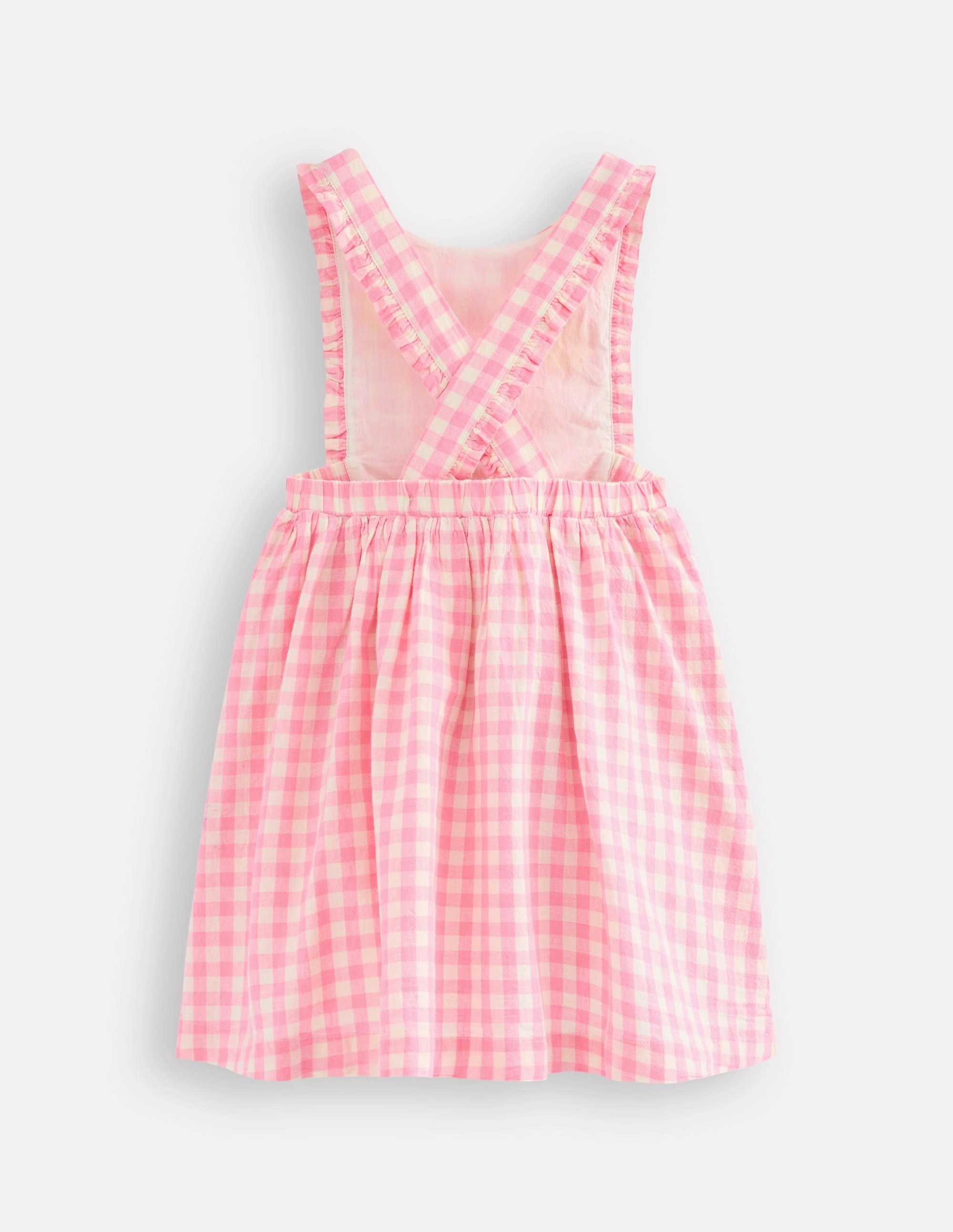 Light and Comfortable Pinafore Dress-Pink Gingham Easter