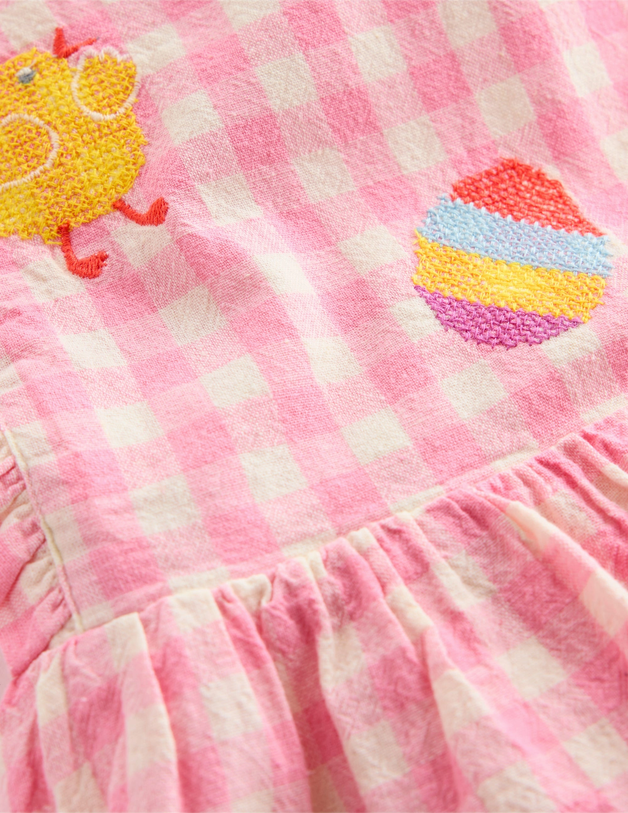 Pinafore Dress-Pink Gingham Easter Chic Layering Modern Appearance