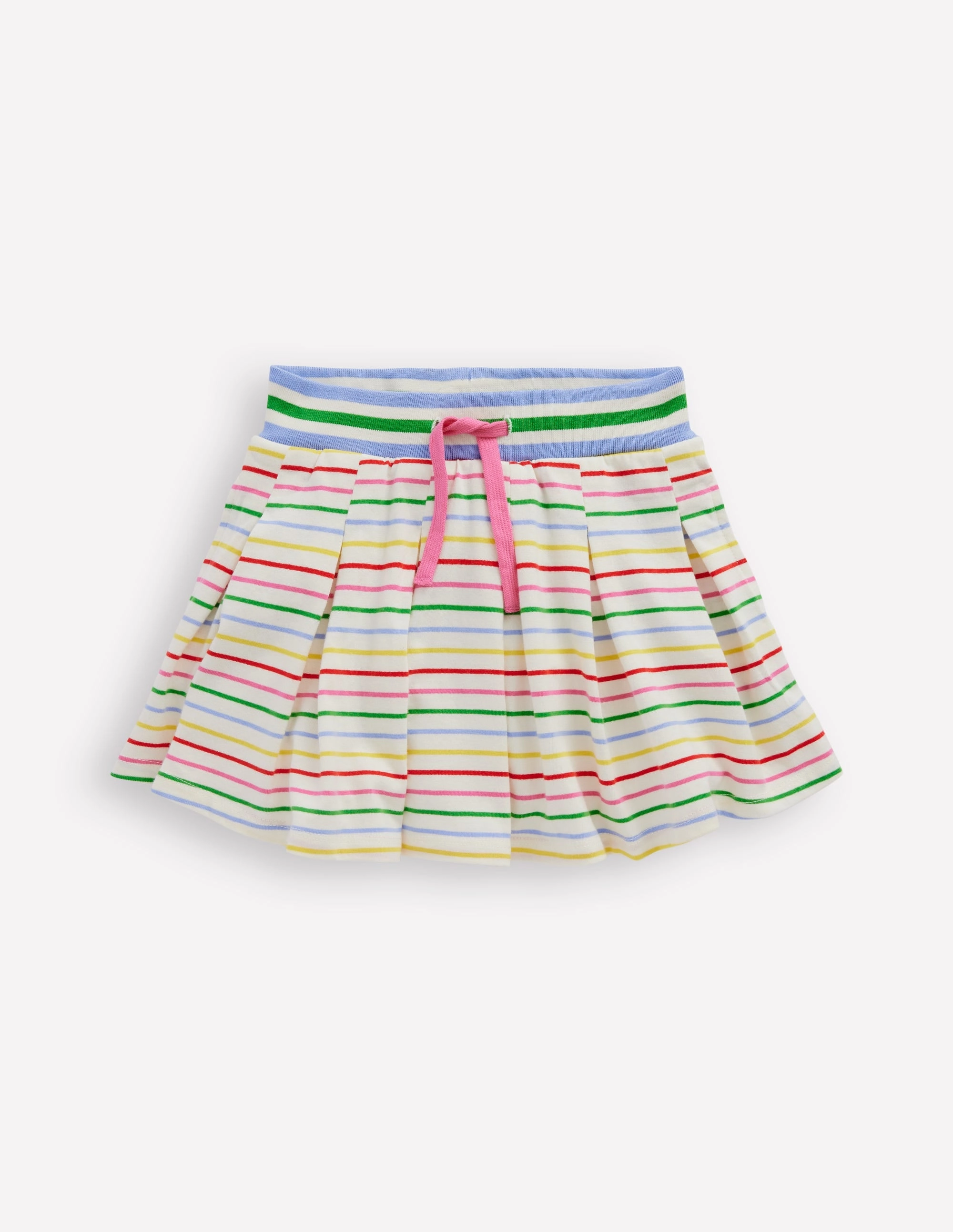Senior Style Pleated Jersey Skort-Multi Stripe