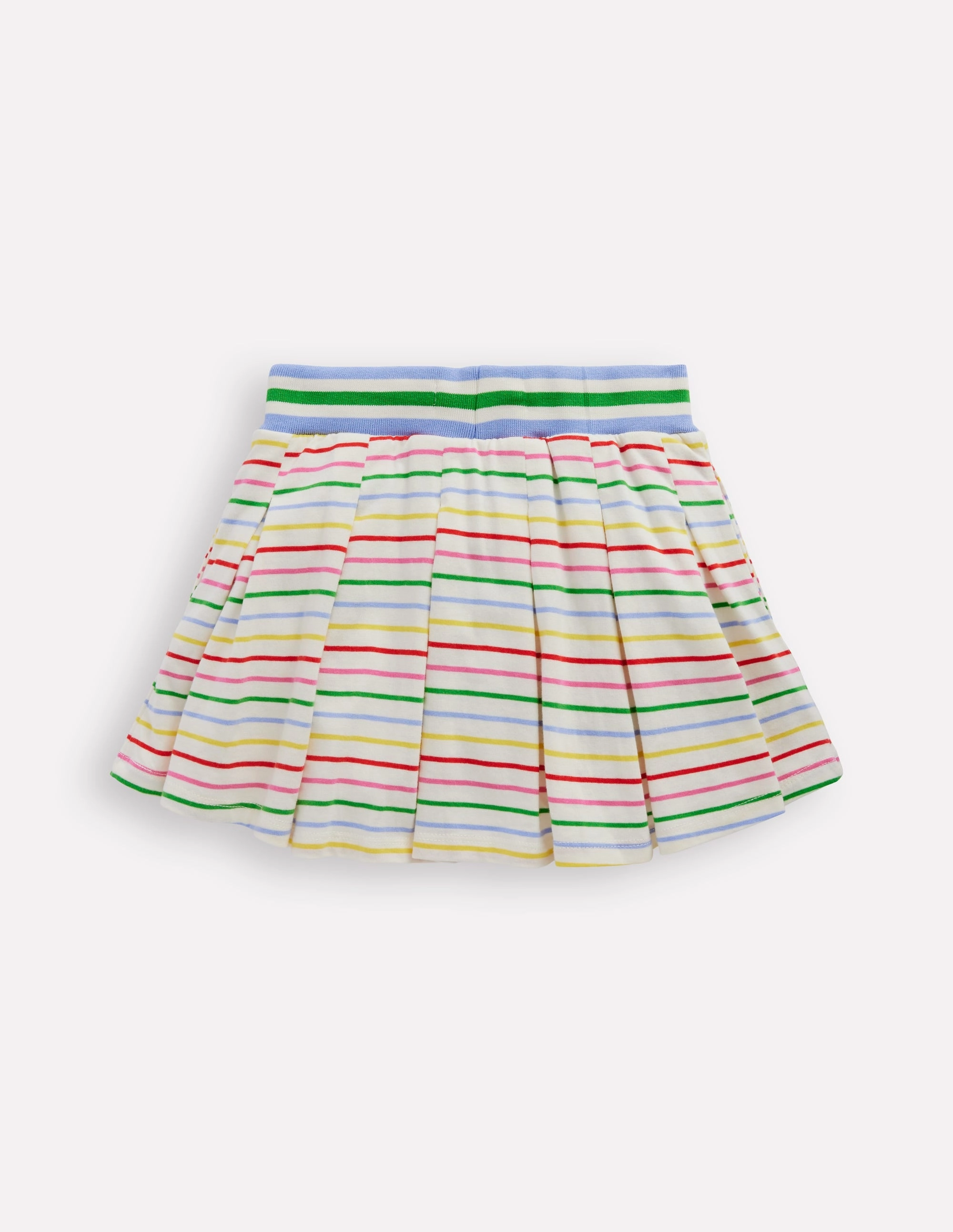 Simple Motion Pleated Jersey Skort-Multi Stripe