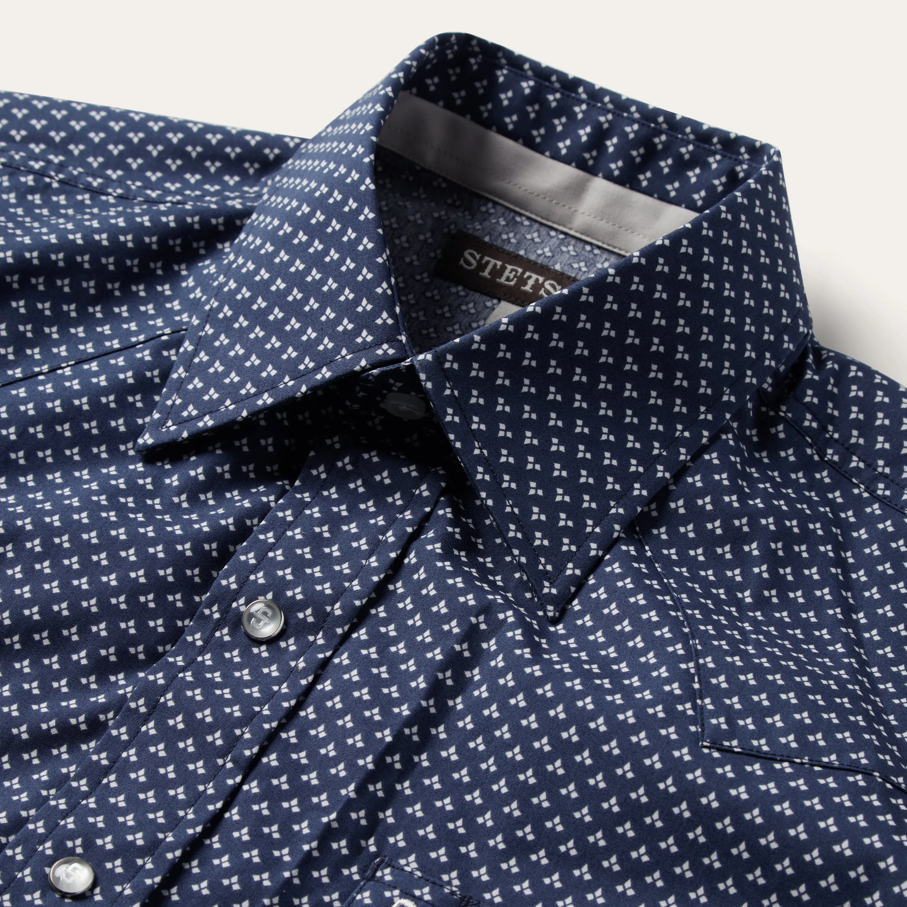 Blue Polaris Geo Print Western Shirt Ergonomic Sleeve Cut