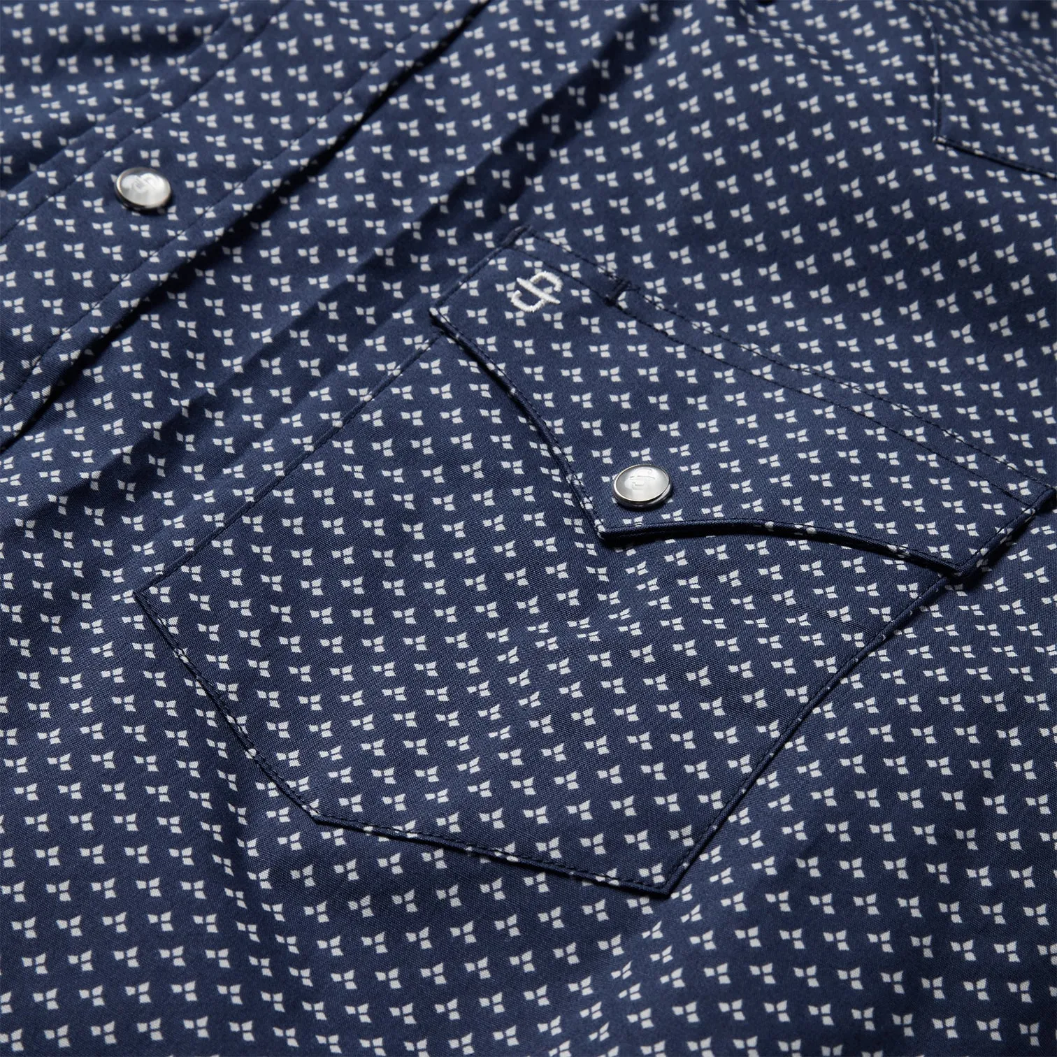 Urban Fashion Blue Polaris Geo Print Western Shirt