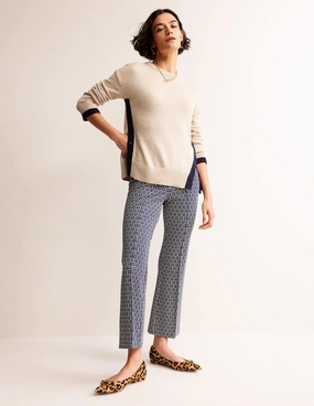 Soft Performance SecureCargoPockets Ponte Pull on Kick Flare-French Navy Geo