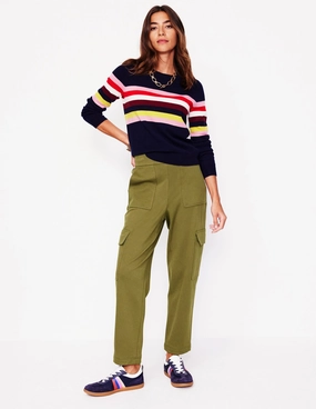 Flexibility Fit Ponte Twill Tapered Trousers-Oregano