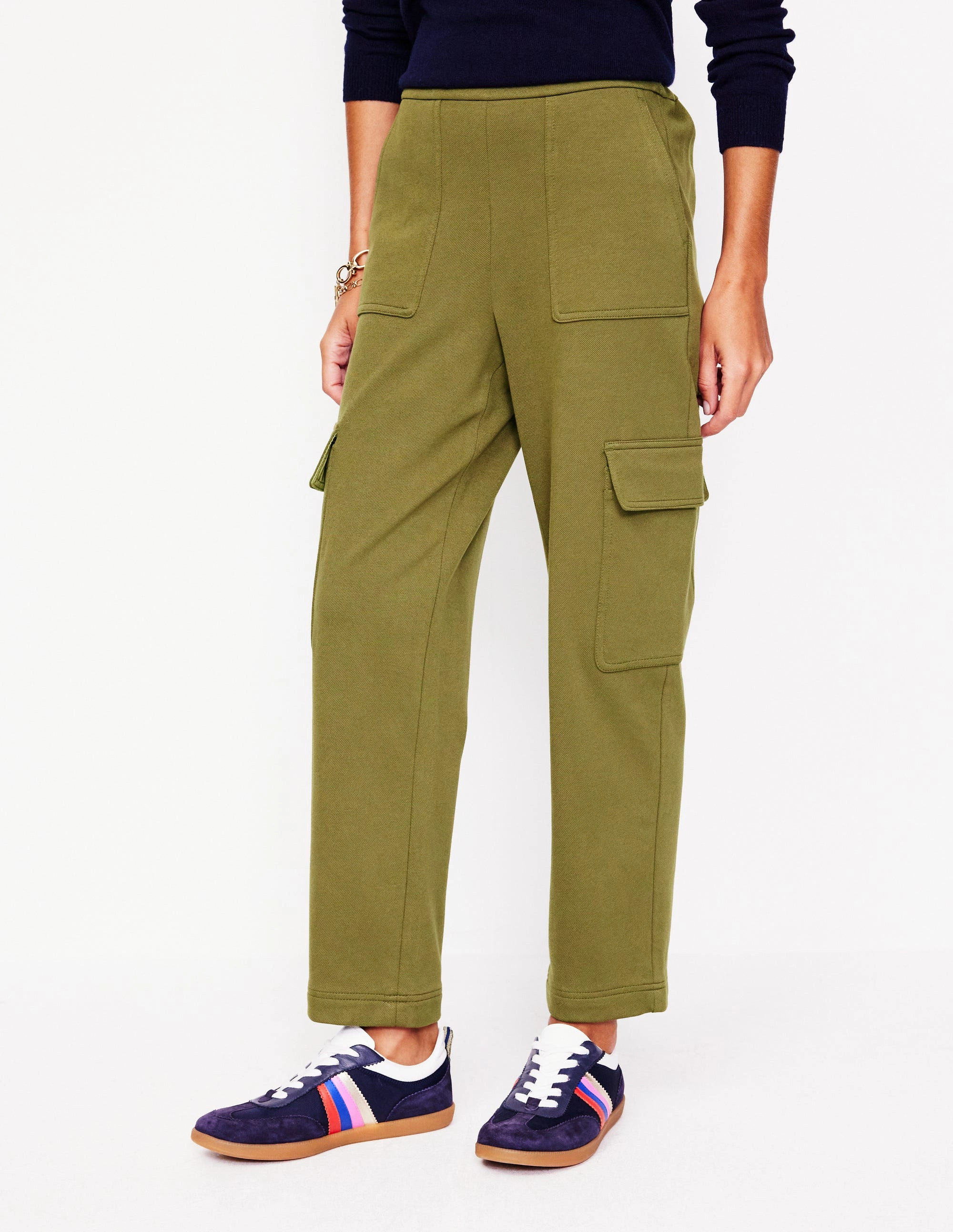 StainResistantCoating Sport Comfort Fit Ponte Twill Tapered Trousers-Oregano