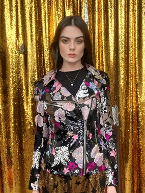 Lightweight Padding Any Old Iron Purple Florally Moto